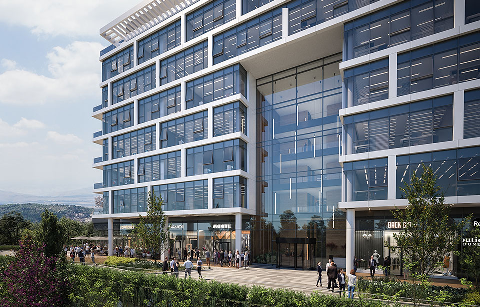 מבנה משרדים מול הרים 3